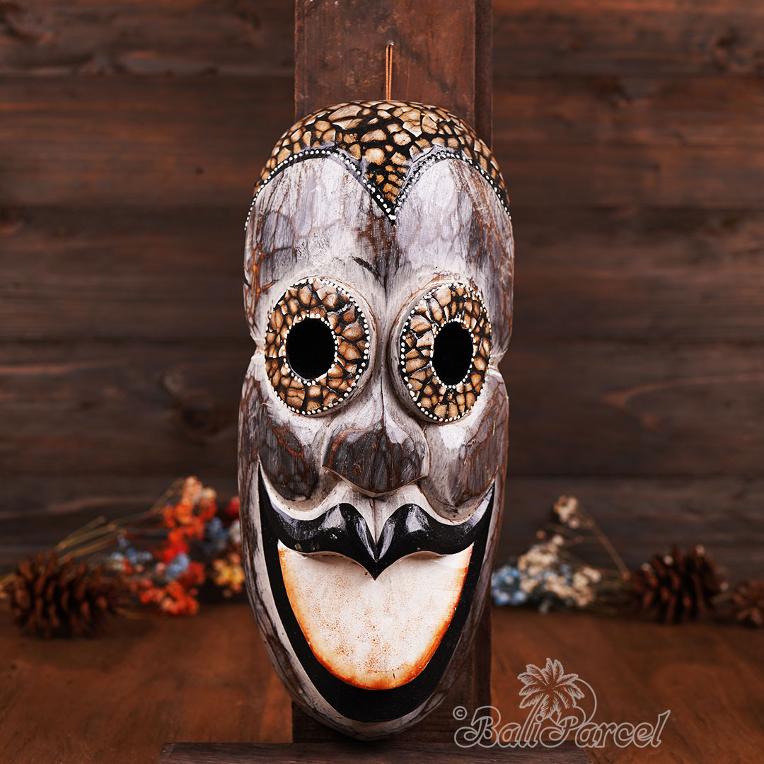 Wooden Mask, Hand Carved From Albesia Wood