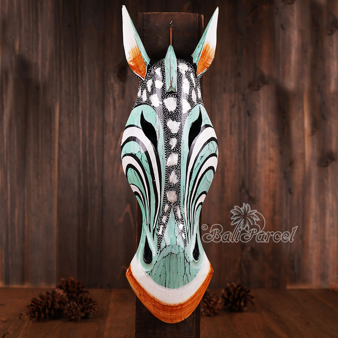 Wooden Mask Girrafe, Hand Carved From Albesia Wood