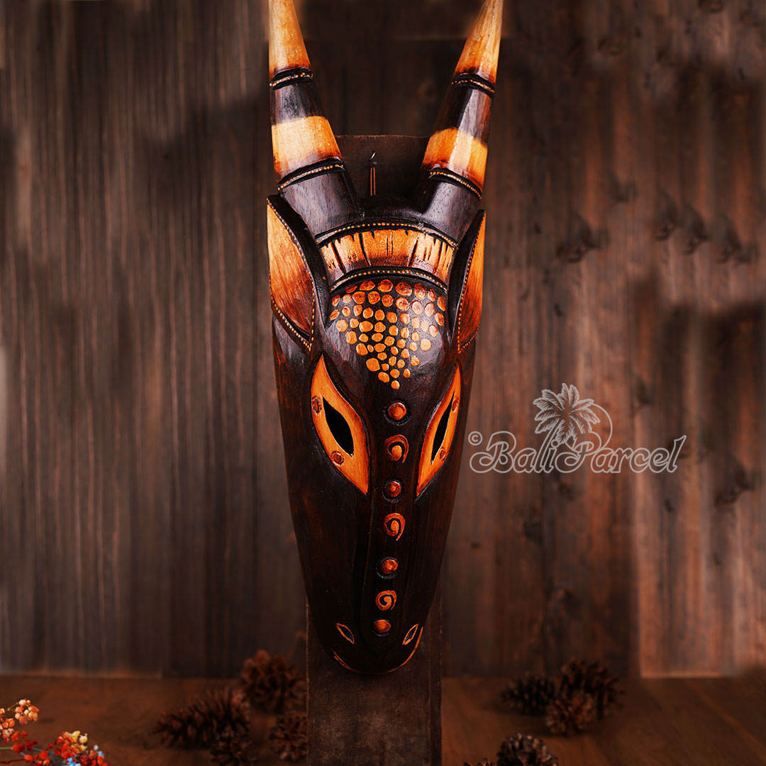 Wooden Mask, Hand Carved From Albesia Wood