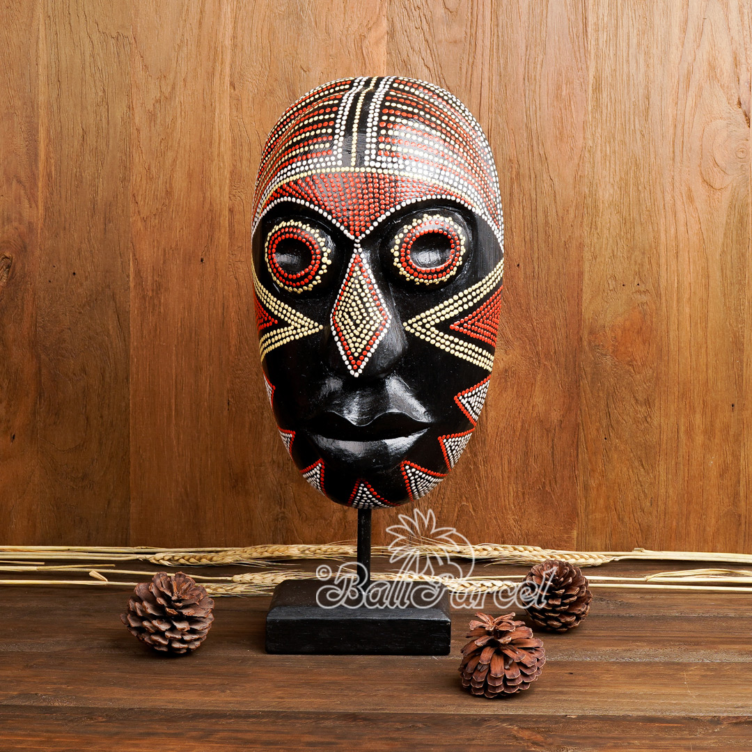 Wooden Mask, Hand Carved From Albesia Wood