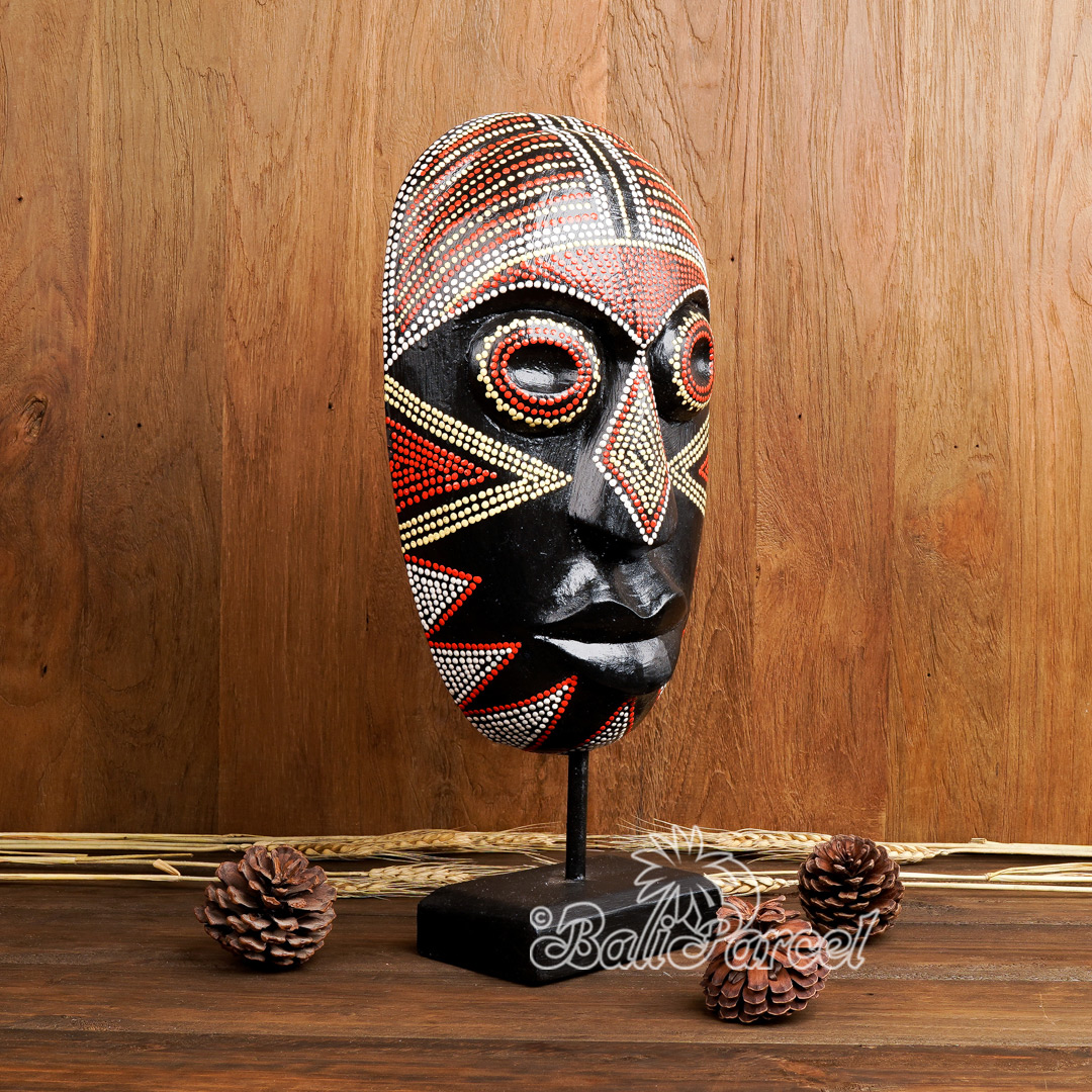 Wooden Mask, Hand Carved From Albesia Wood
