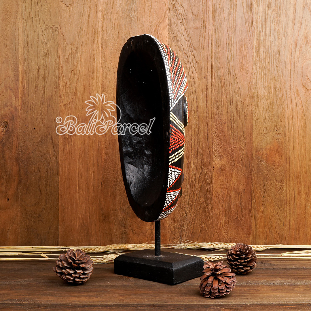 Wooden Mask, Hand Carved From Albesia Wood