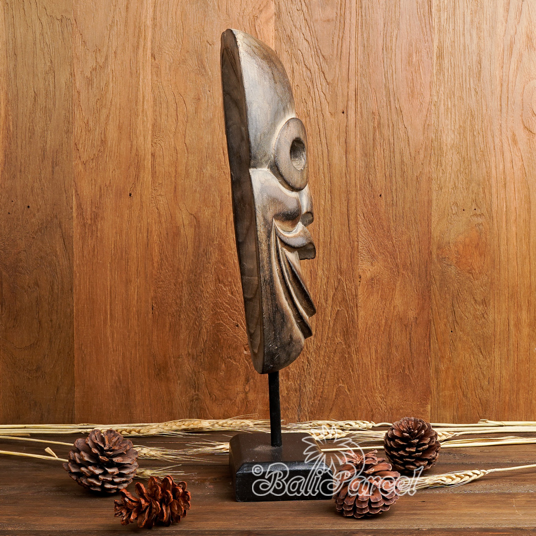 Wooden Mask, Hand Carved From Albesia Wood