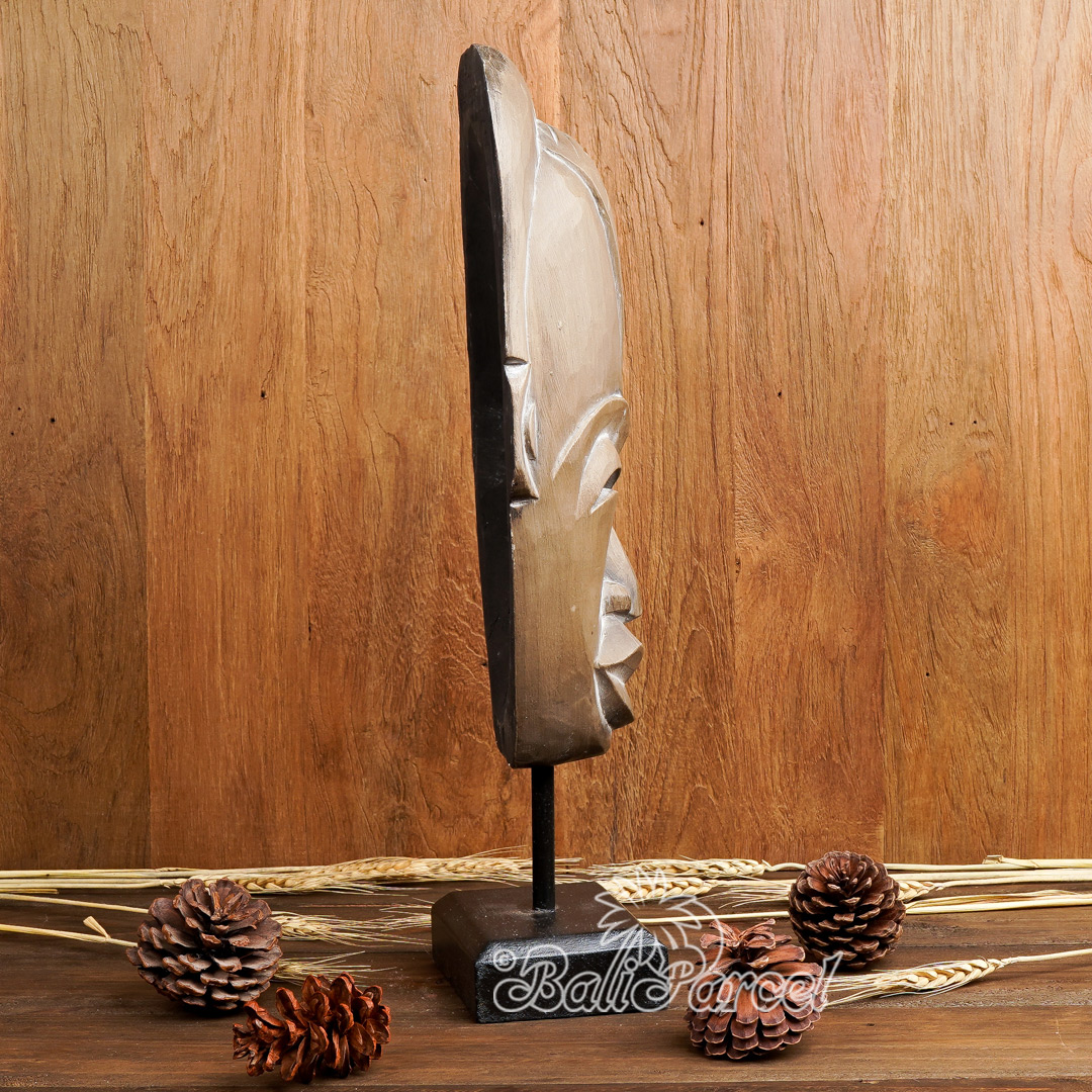 Wooden Mask, Hand Carved From Albesia Wood