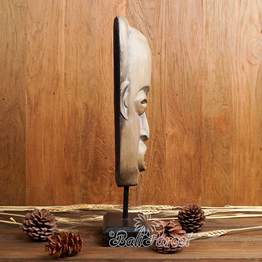 Wooden Mask, Hand Carved From Albesia Wood