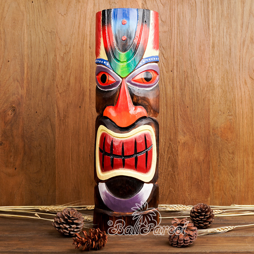 Wooden Mask, Hand Carved From Albesia Wood