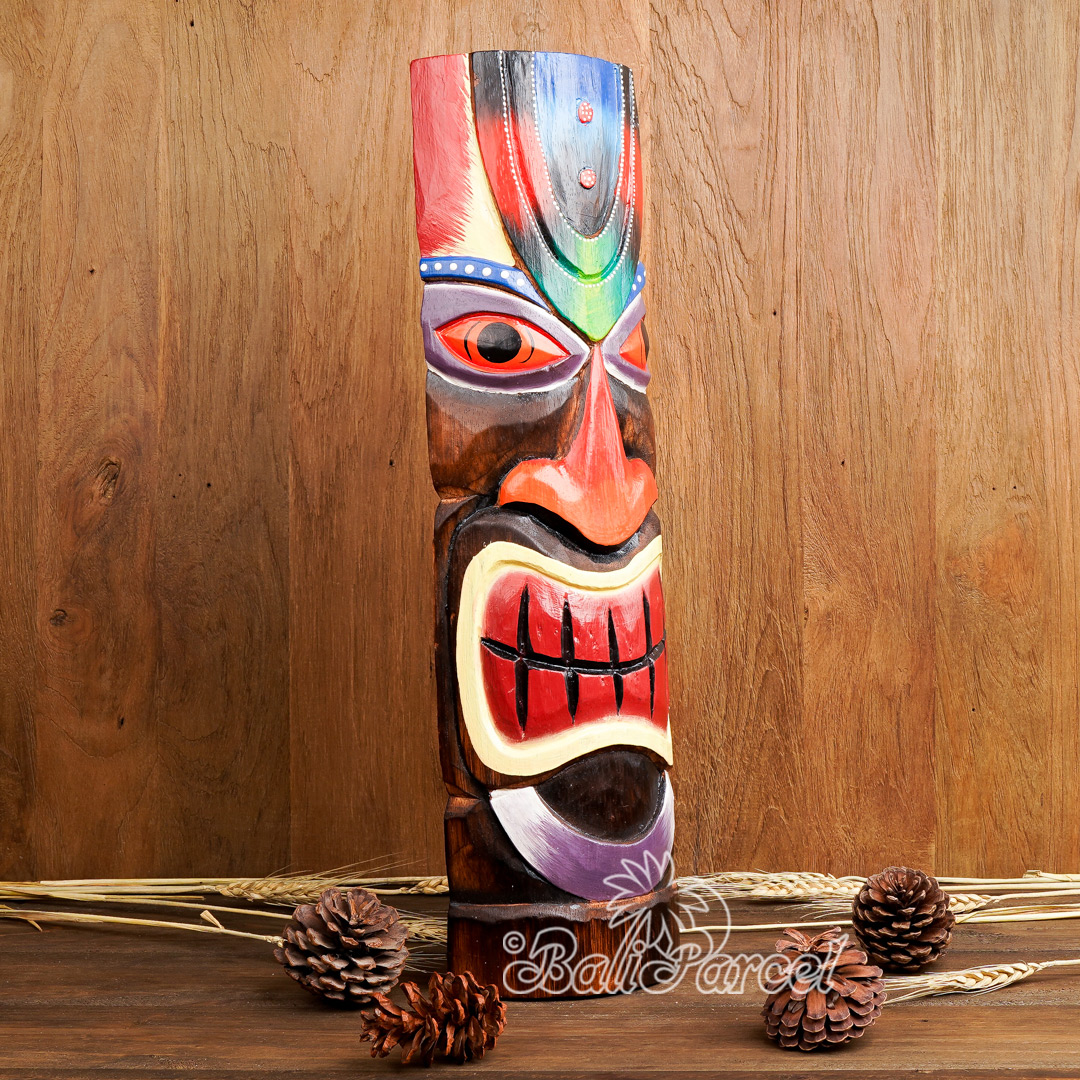 Wooden Mask, Hand Carved From Albesia Wood