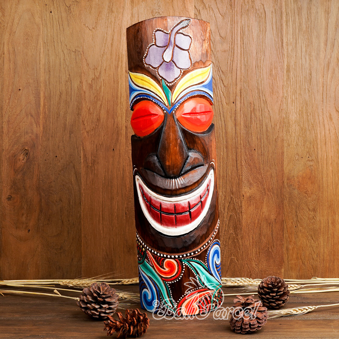 Wooden Mask, Hand Carved From Albesia Wood