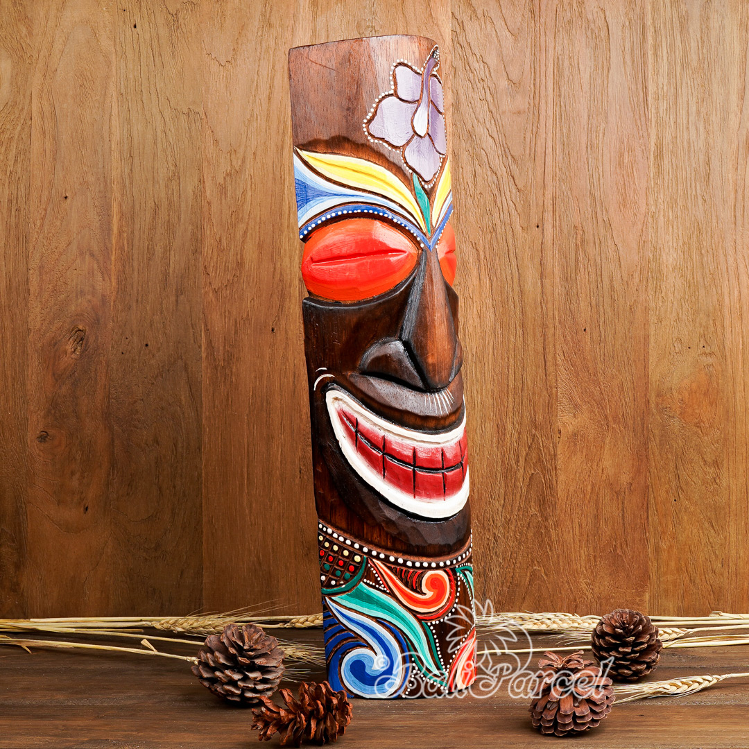 Wooden Mask, Hand Carved From Albesia Wood