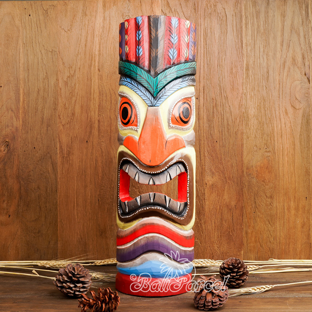Wooden Mask, Hand Carved From Albesia Wood