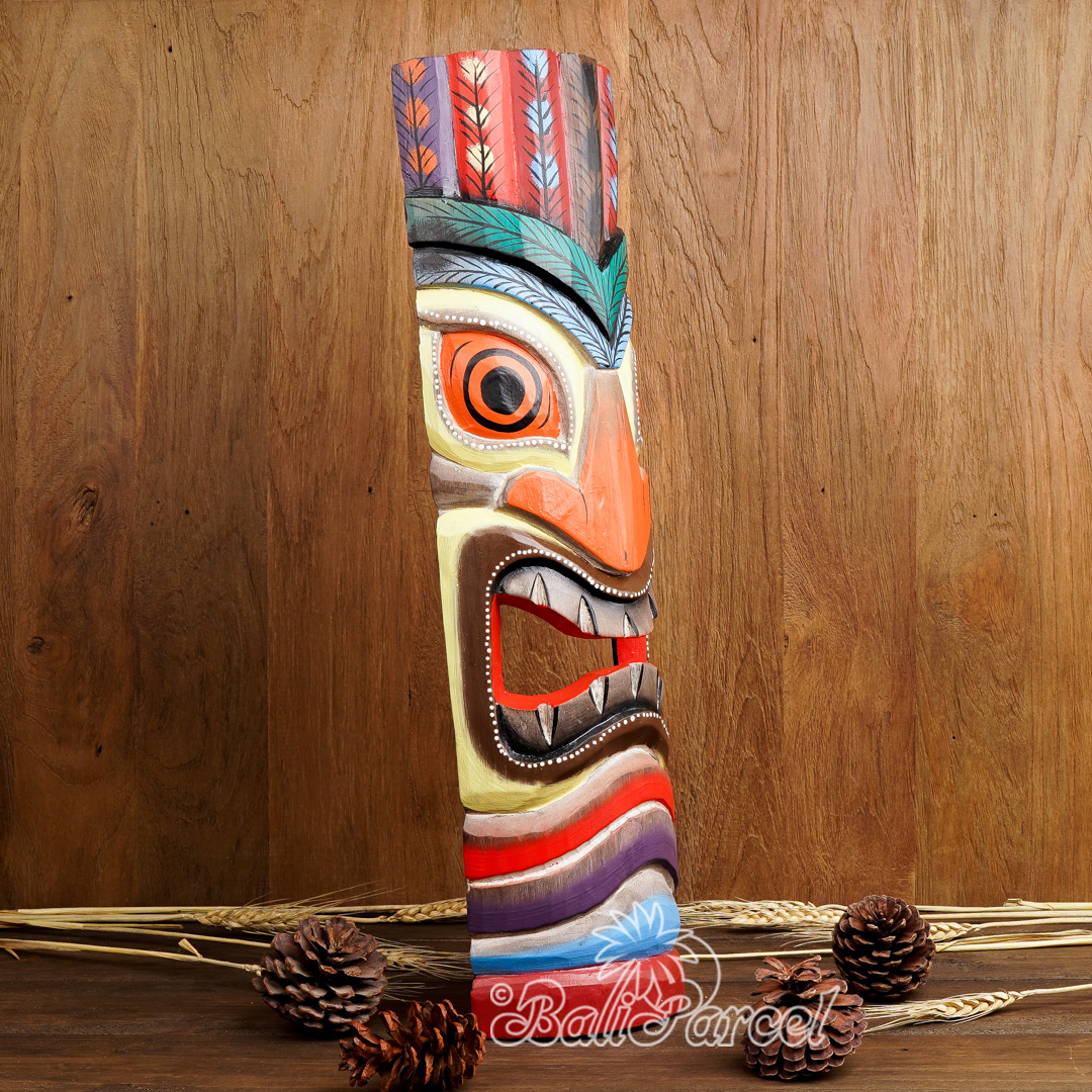 Wooden Mask, Hand Carved From Albesia Wood
