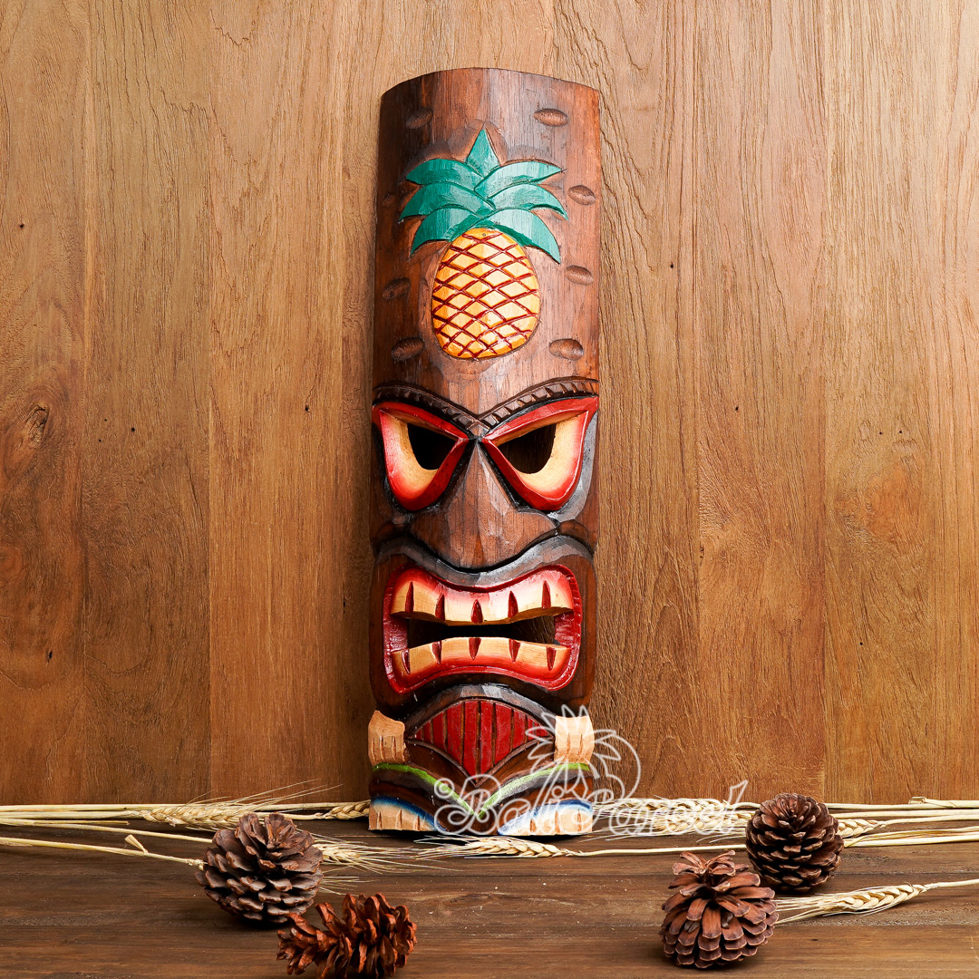 Wooden Mask, Hand Carved From Albesia Wood