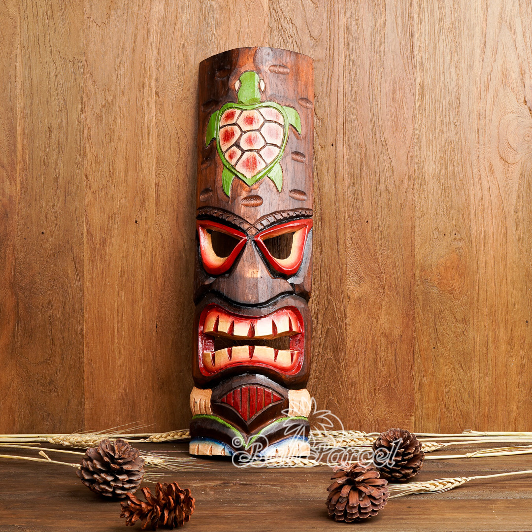 Wooden Mask, Hand Carved From Albesia Wood