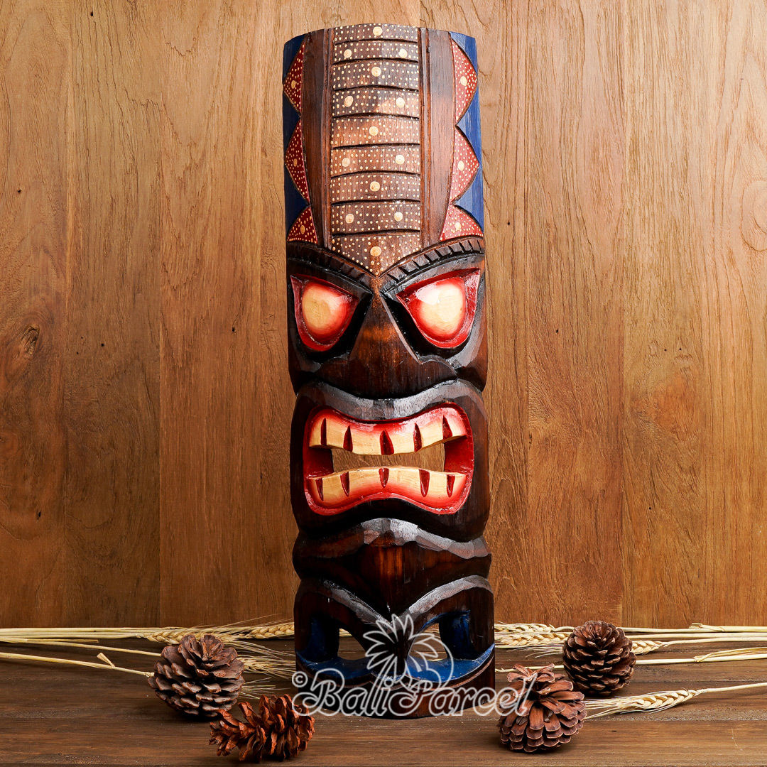 Wooden Mask, Hand Carved From Albesia Wood