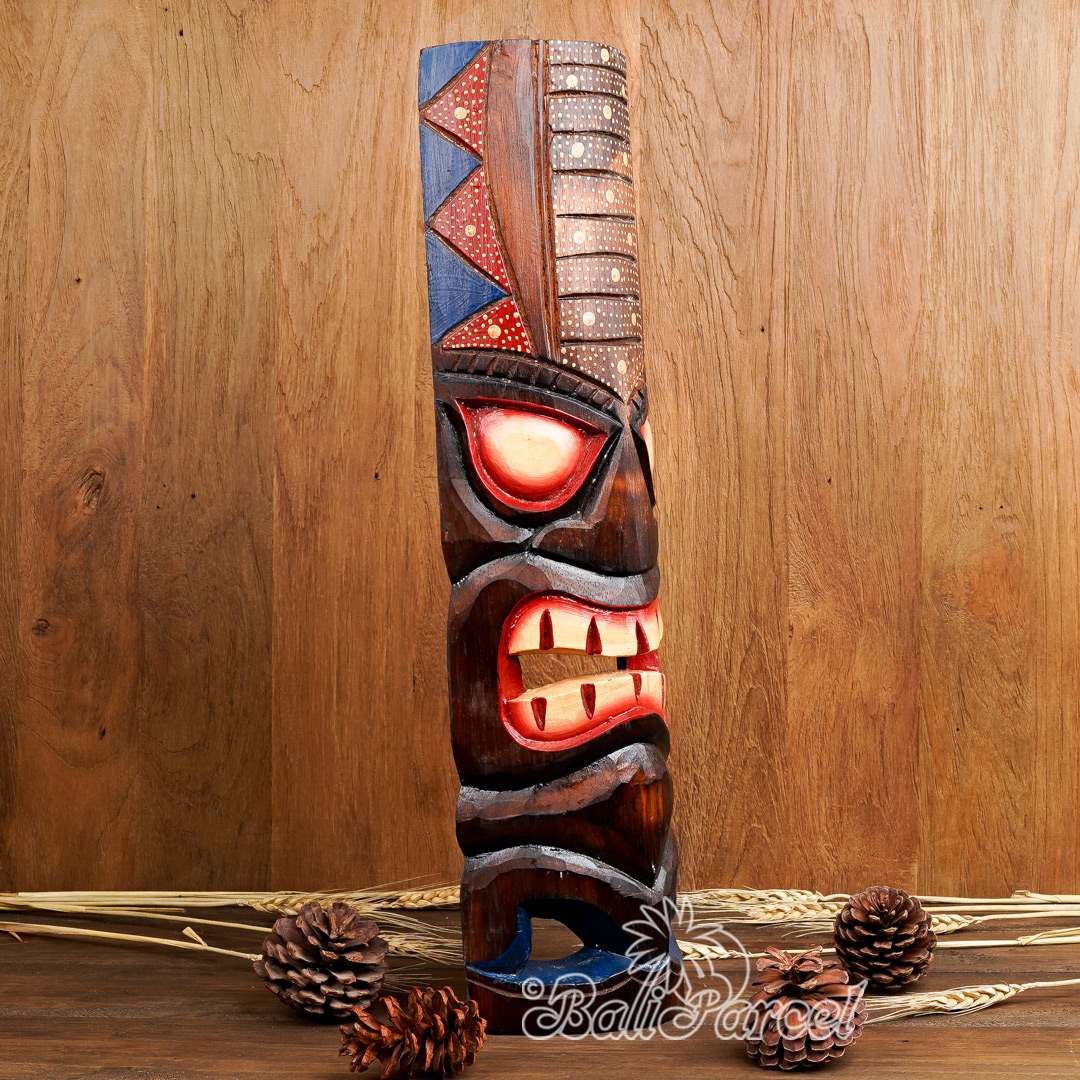 Wooden Mask, Hand Carved From Albesia Wood