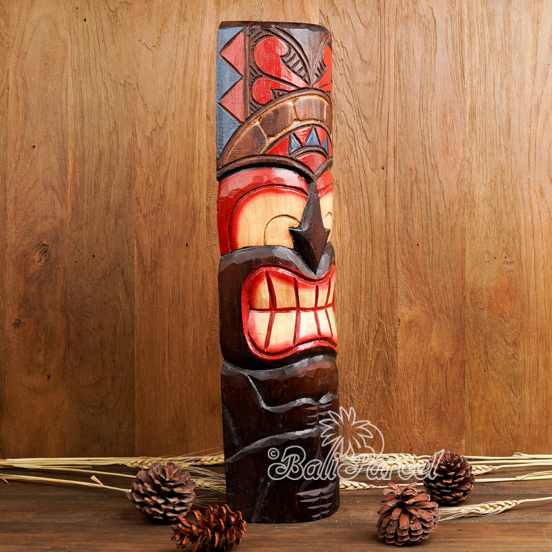Wooden Mask, Hand Carved From Albesia Wood