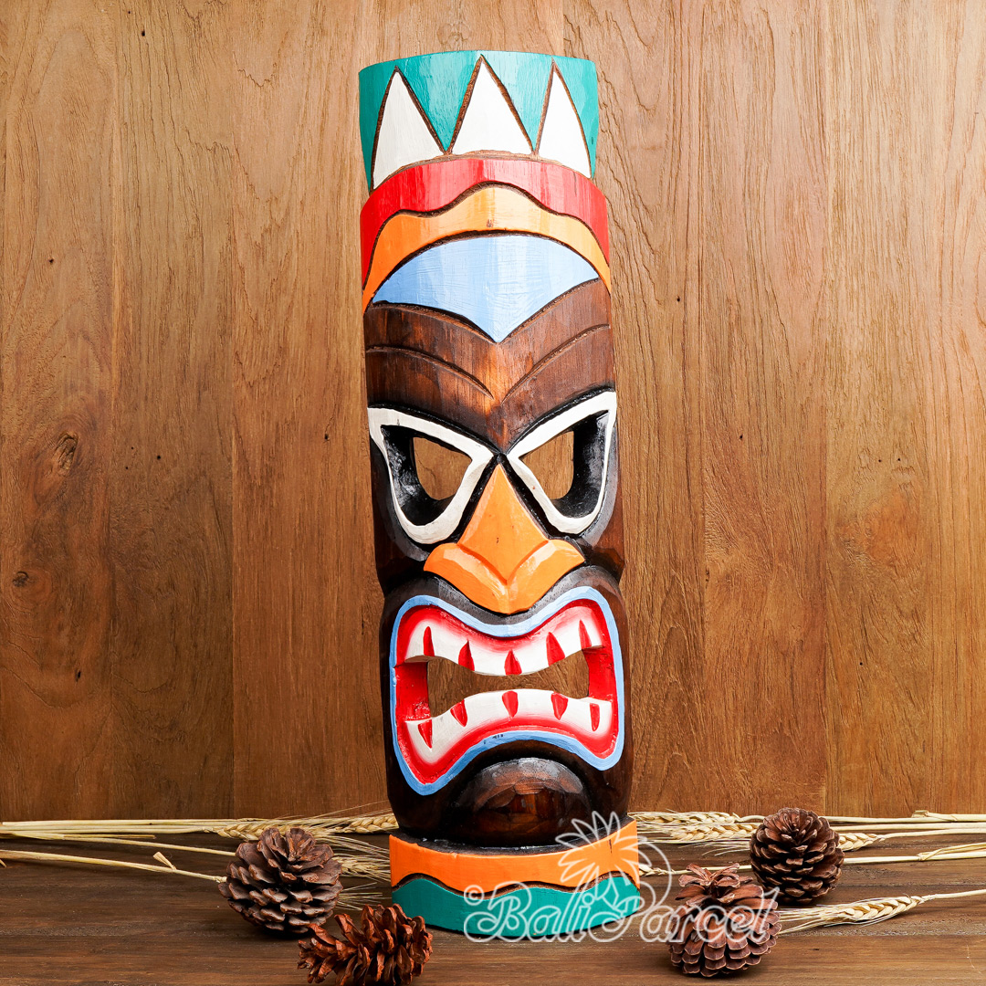 Wooden Mask, Hand Carved From Albesia Wood