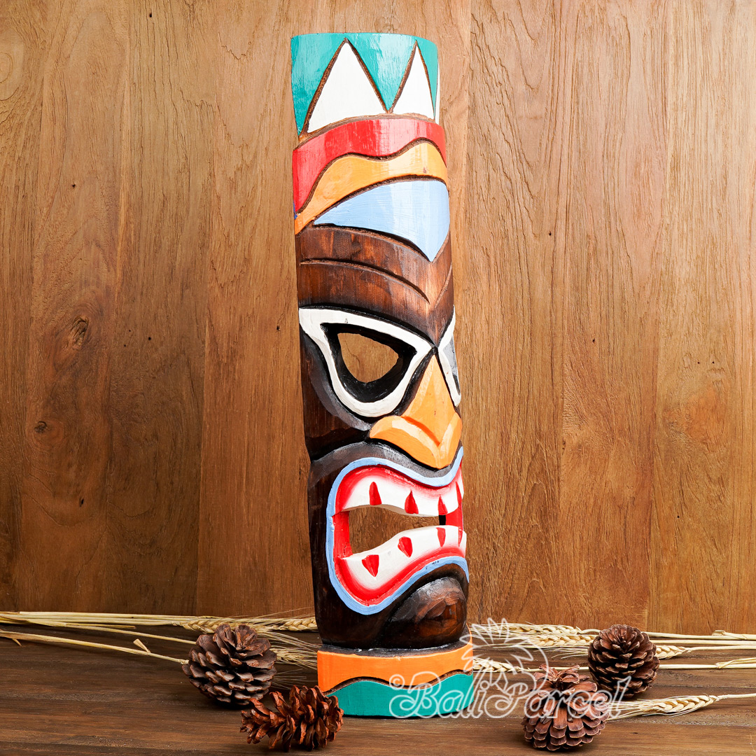 Wooden Mask, Hand Carved From Albesia Wood