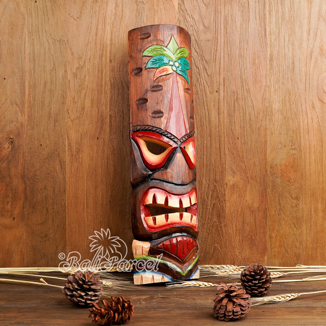 Wooden Mask, Hand Carved From Albesia Wood