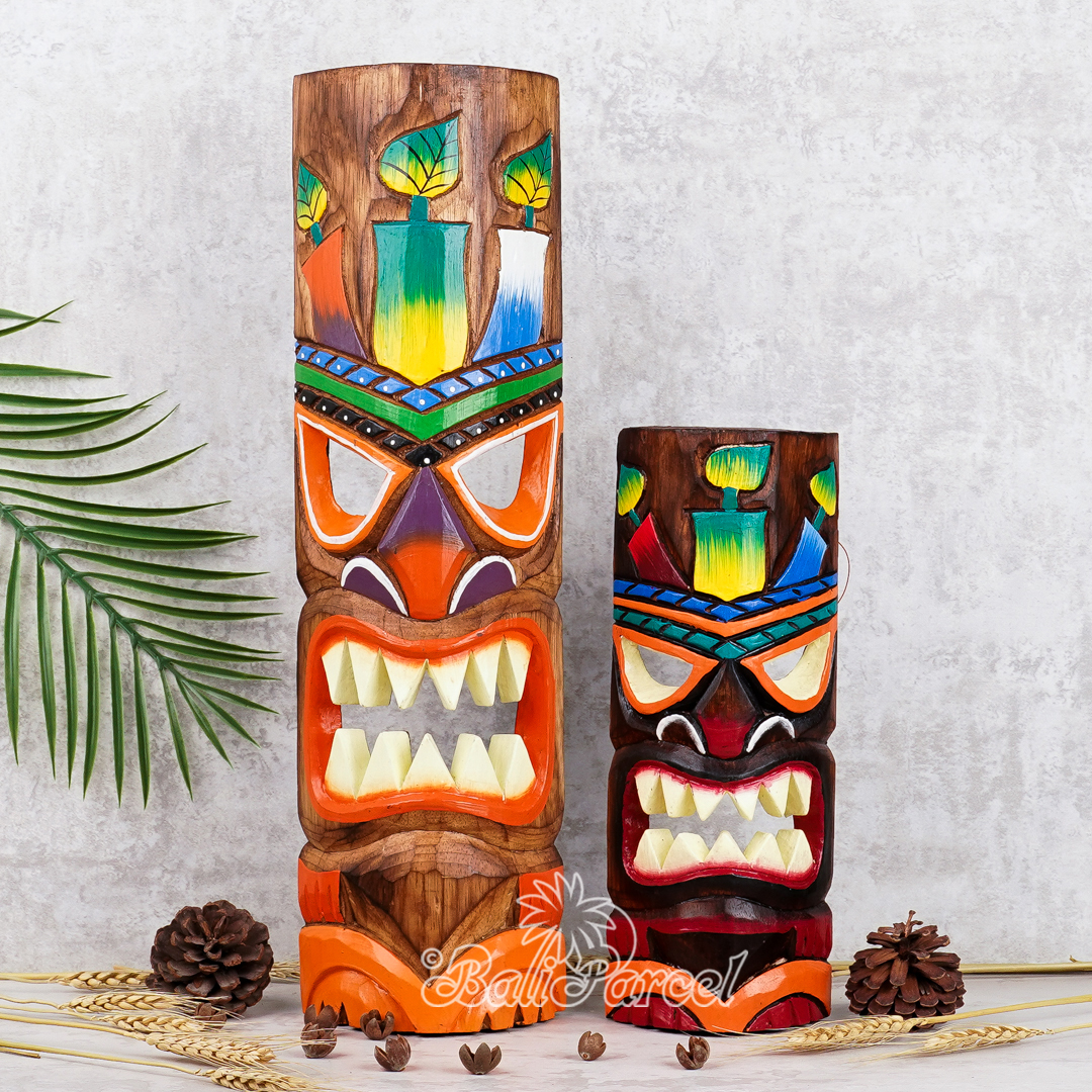 Wooden Mask, Hand Carved From Albesia Wood