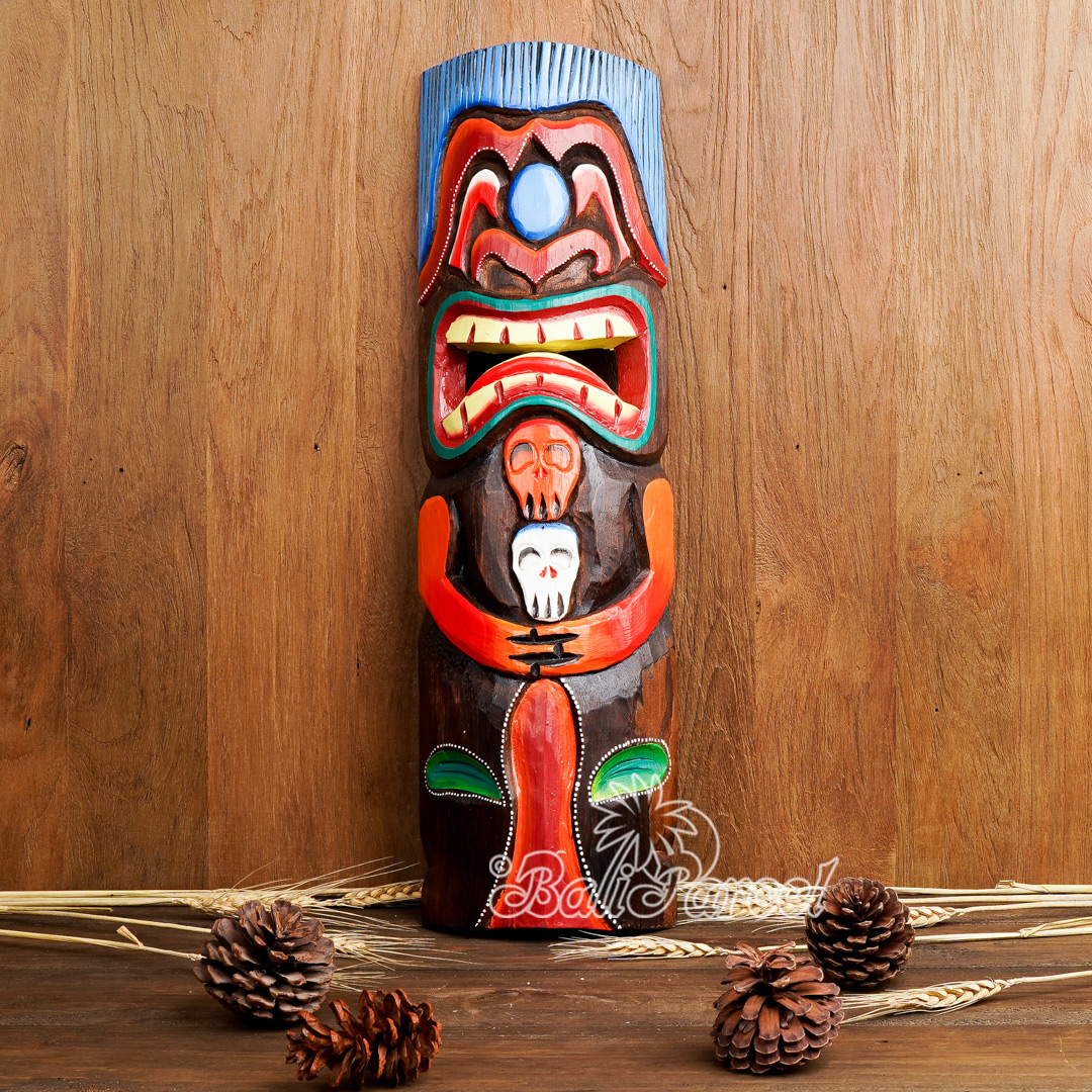 Wooden Mask, Hand Carved From Albesia Wood
