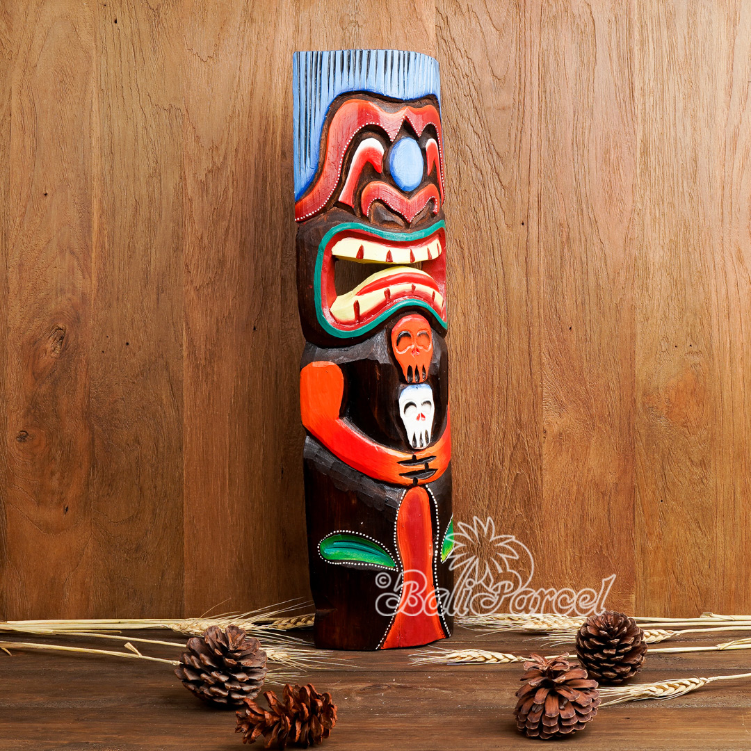 Wooden Mask, Hand Carved From Albesia Wood