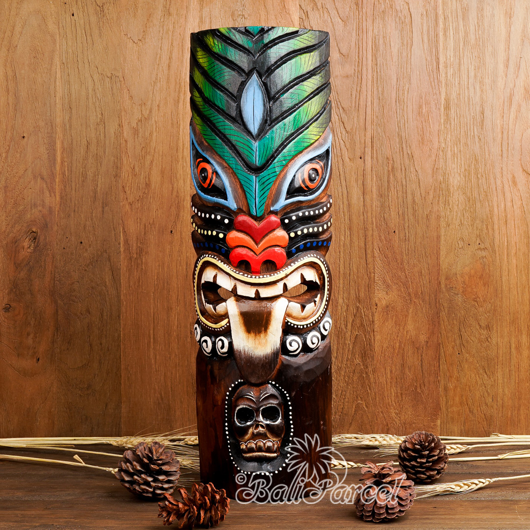 Wooden Mask, Hand Carved From Albesia Wood