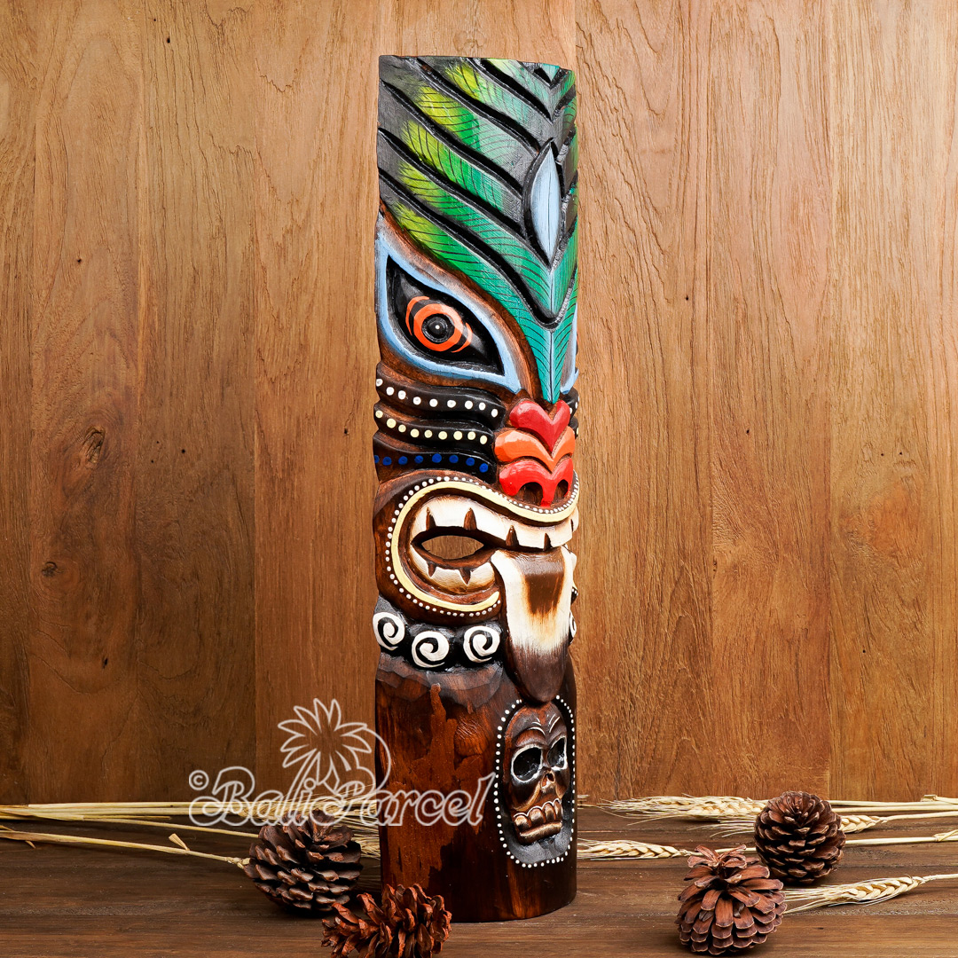 Wooden Mask, Hand Carved From Albesia Wood
