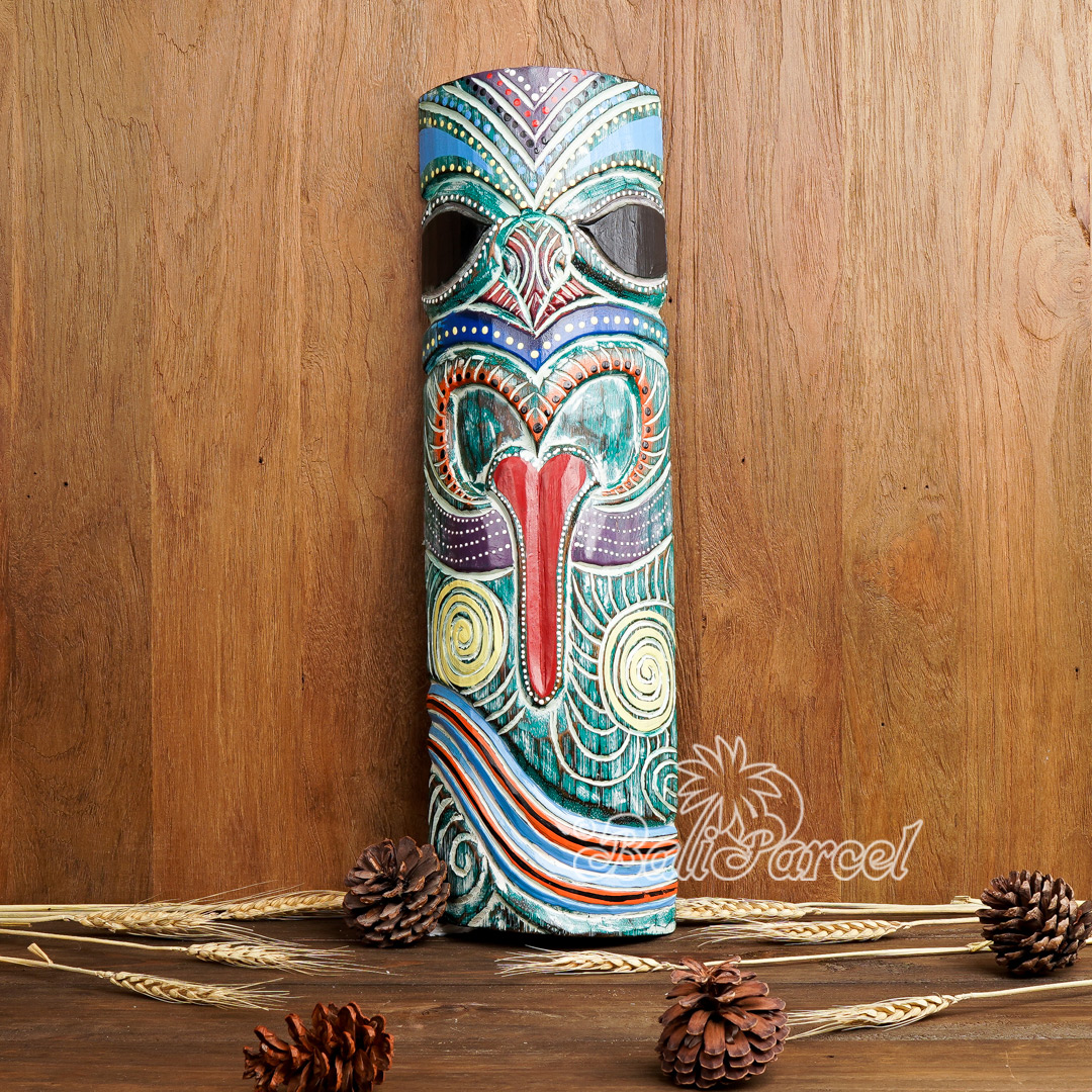 Wooden Mask, Hand Carved From Albesia Wood