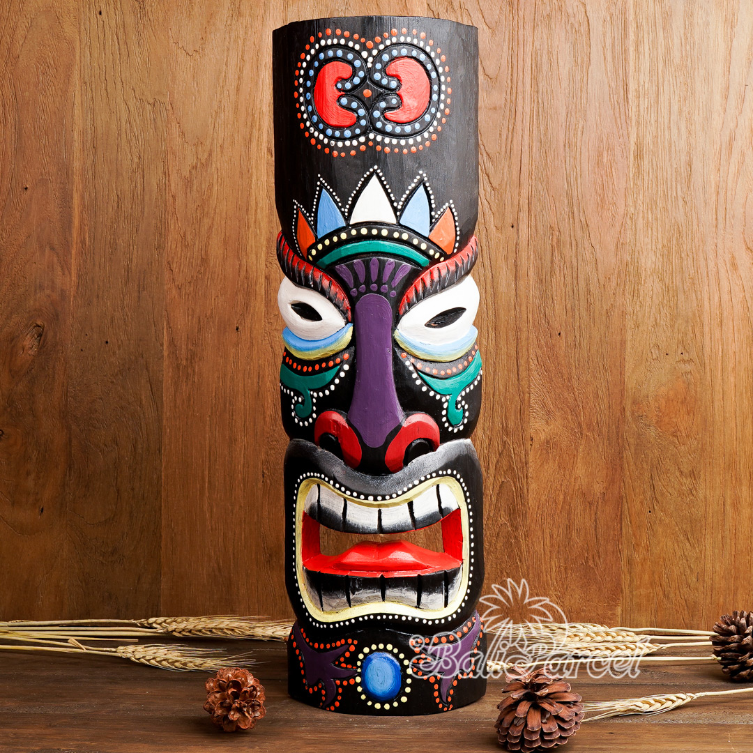 Wooden Mask, Hand Carved From Albesia Wood