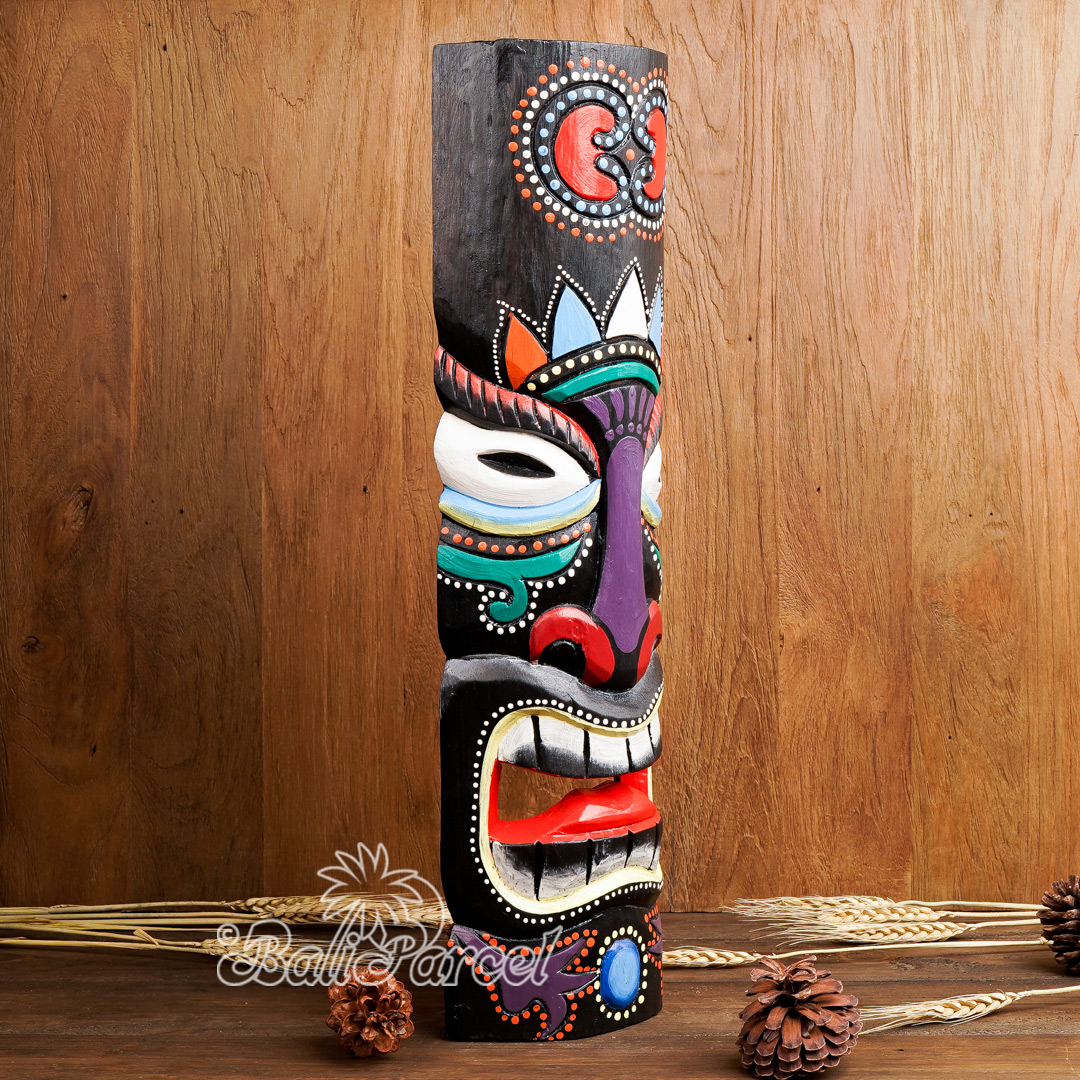 Wooden Mask, Hand Carved From Albesia Wood