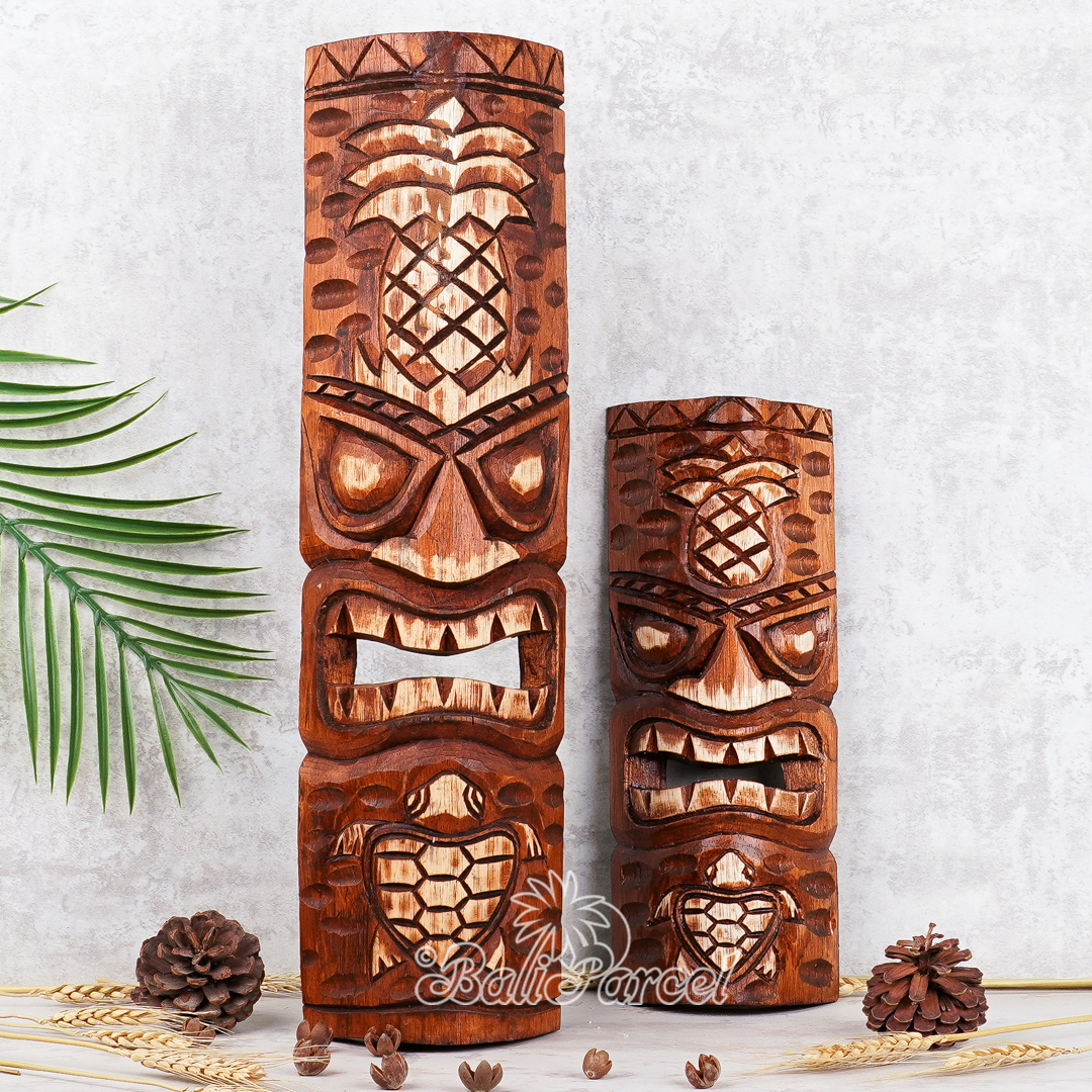 Wooden Mask, Hand Carved From Albesia Wood.