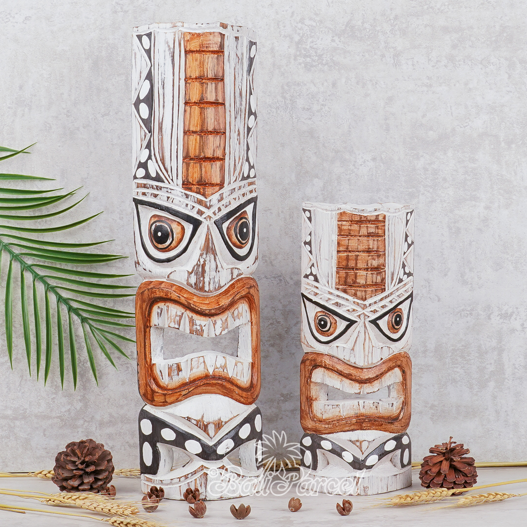 Wooden Mask, Hand Carved From Albesia Wood.