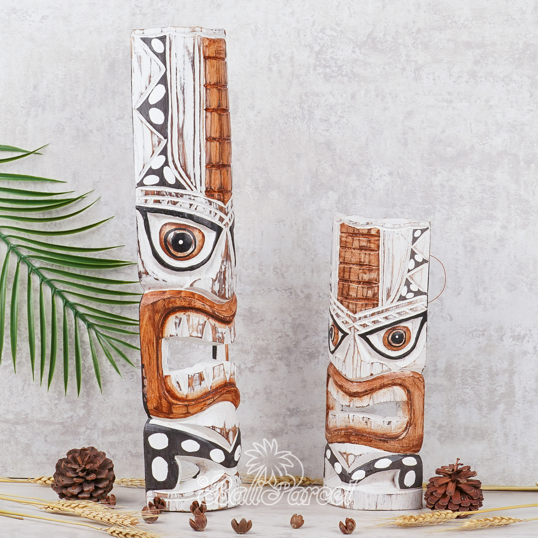 Wooden Mask, Hand Carved From Albesia Wood.