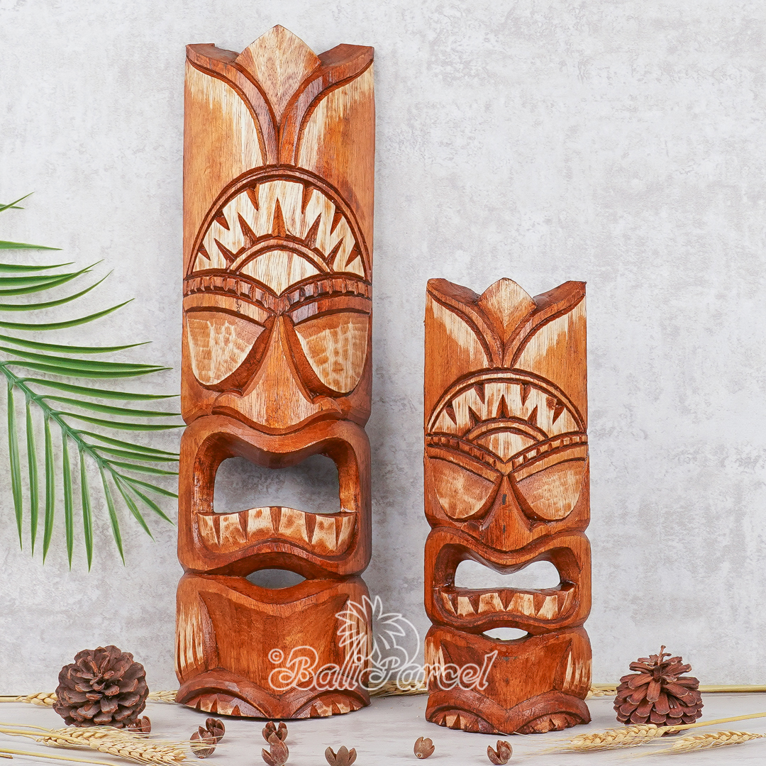 Wooden Mask, Hand Carved From Albesia Wood.