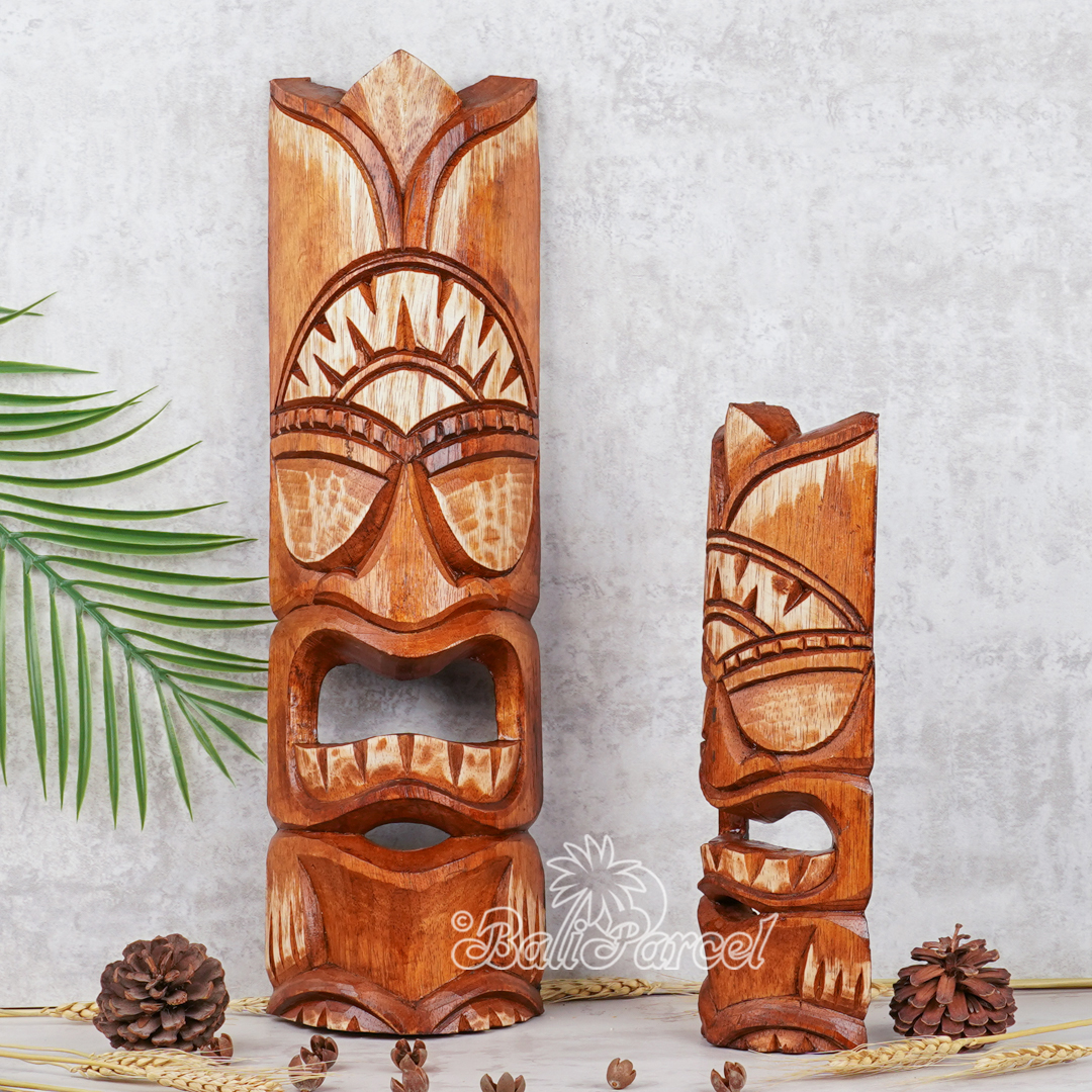 Wooden Mask, Hand Carved From Albesia Wood.