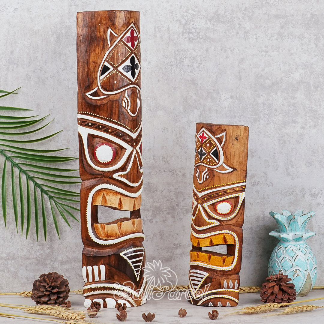 Wooden Mask, Hand Carved From Albesia Wood.