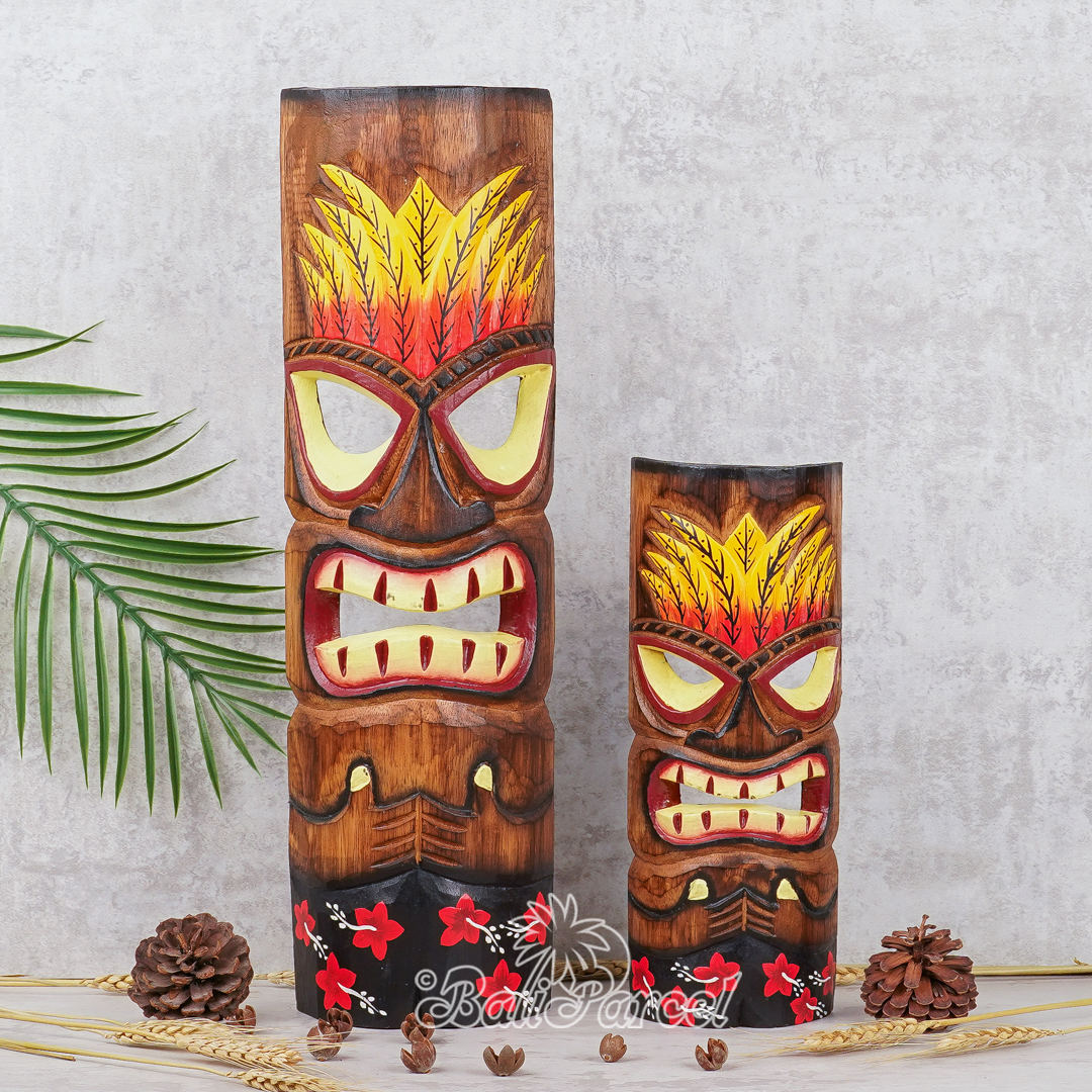 Wooden Mask, Hand Carved From Albesia Wood.