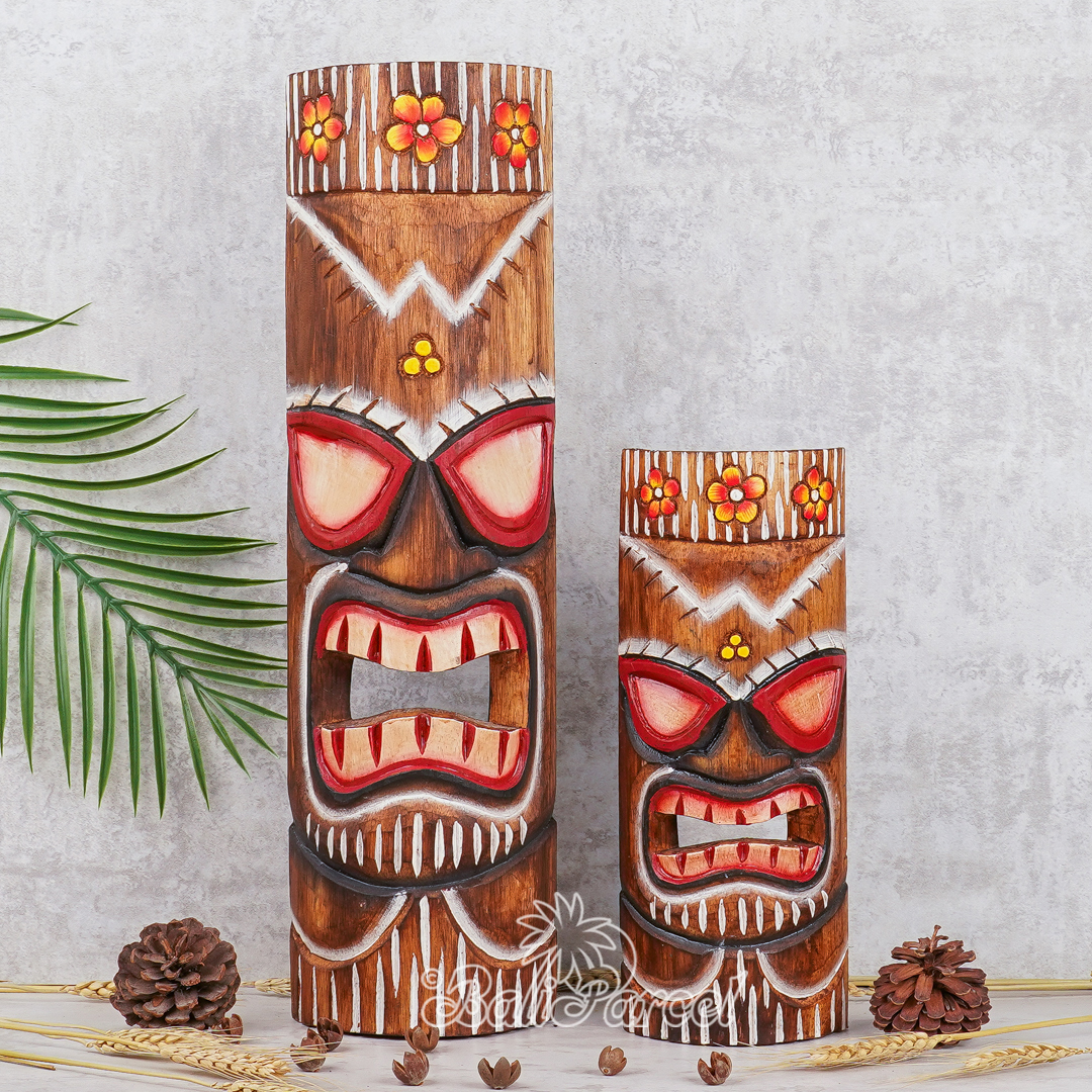 Wooden Mask, Hand Carved From Albesia Wood.
