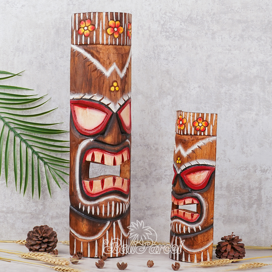 Wooden Mask, Hand Carved From Albesia Wood.