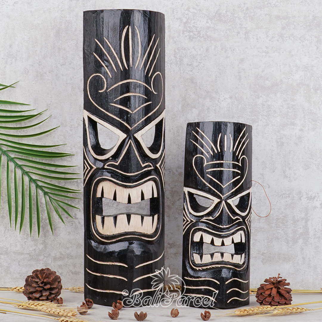 Wooden Mask, Hand Carved From Albesia Wood.