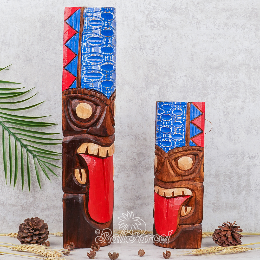 Wooden Mask, Hand Carved From Albesia Wood.