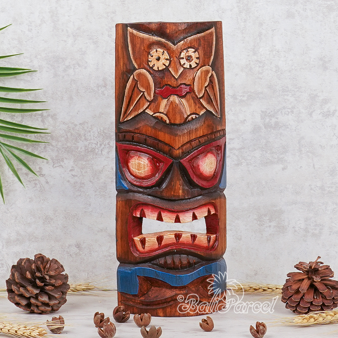Wooden Mask, Hand Carved From Albesia Wood.
