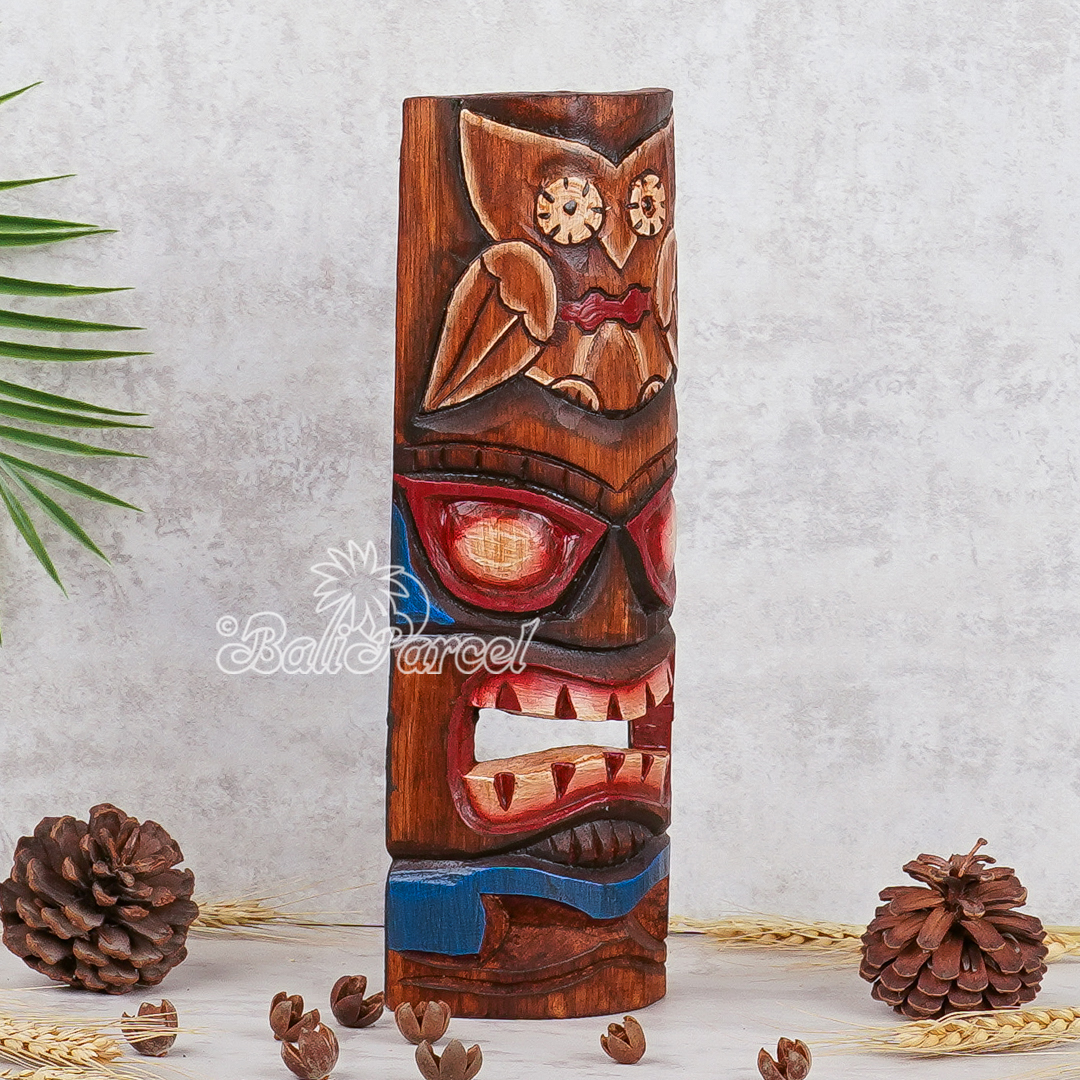 Wooden Mask, Hand Carved From Albesia Wood.