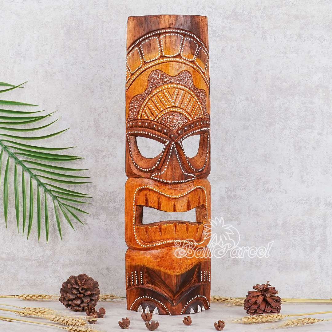 Wooden Mask, Hand Carved From Albesia Wood.