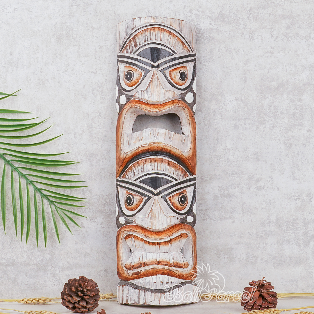 Wooden Mask, Hand Carved From Albesia Wood.