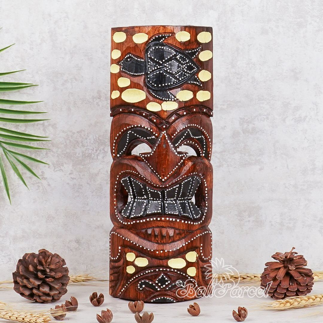 Wooden Mask, Hand Carved From Albesia Wood.