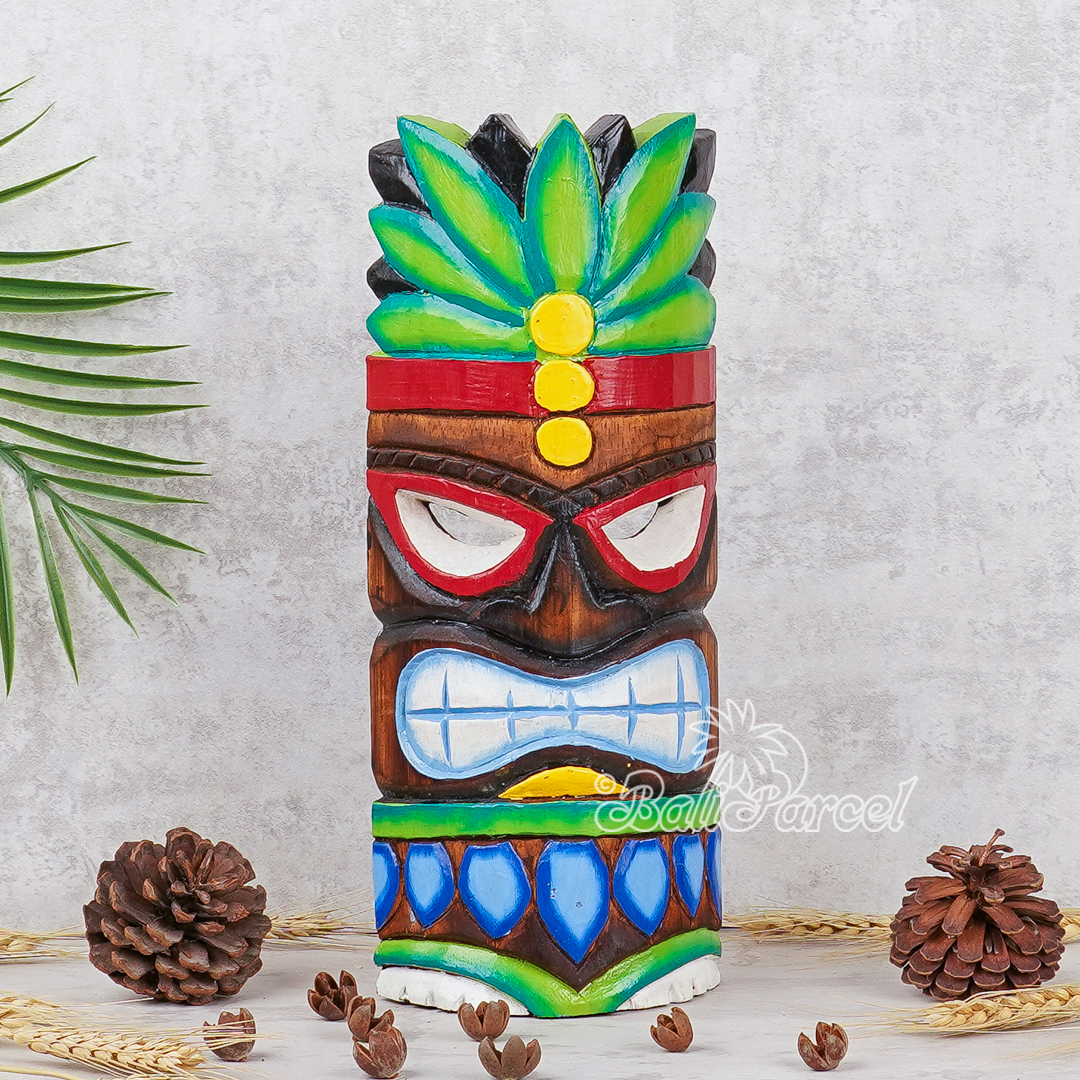 Wooden Mask, Hand Carved From Albesia Wood.