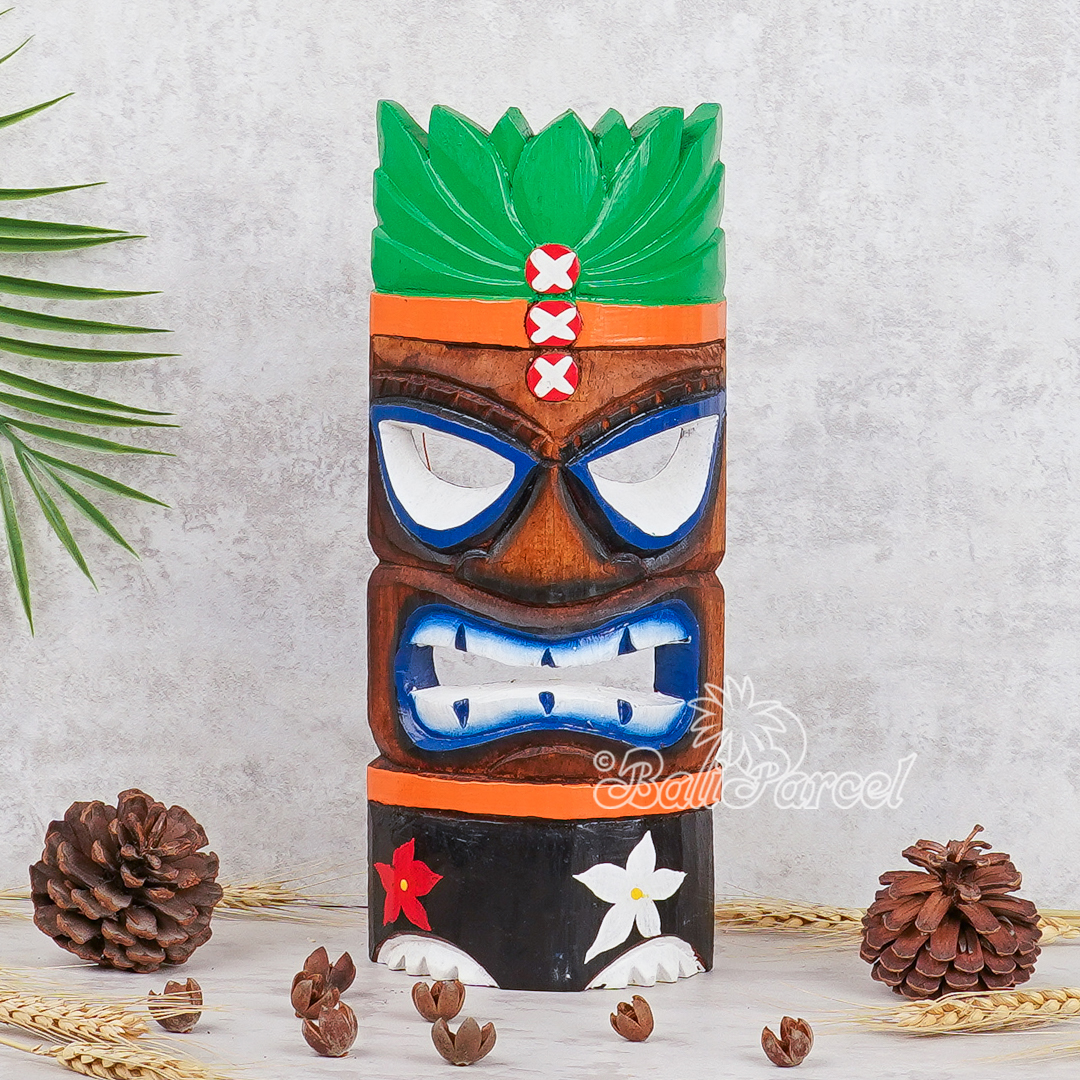 Wooden Mask, Hand Carved From Albesia Wood.