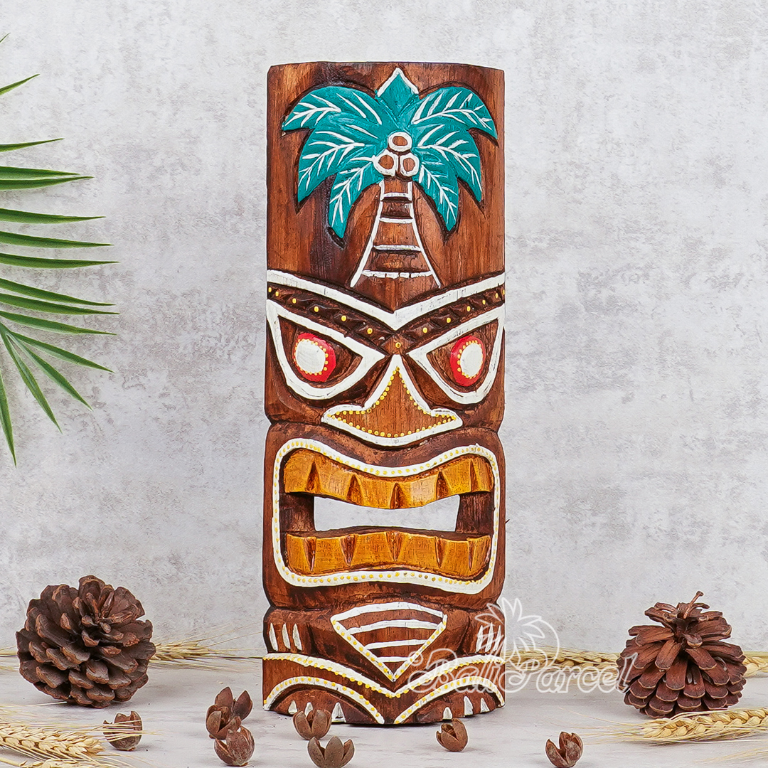 Wooden Mask, Hand Carved From Albesia Wood.